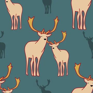 Reindeer animal vector pattern design Stock Illustration