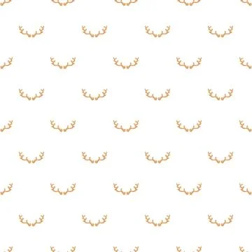 Reindeer antler horns seamless pattern design background Stock Illustration