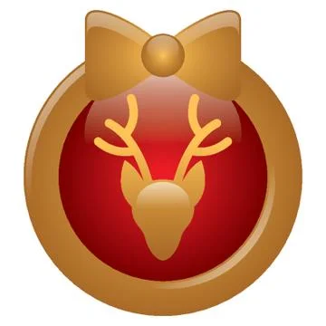 Reindeer Button イラスト素材