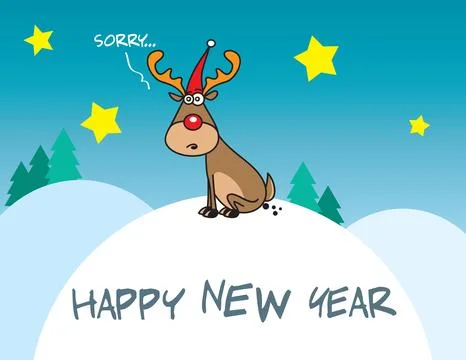 Reindeer card Stock Illustration