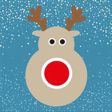 Reindeer face design vector illustration on a snowy background Stock Illustration