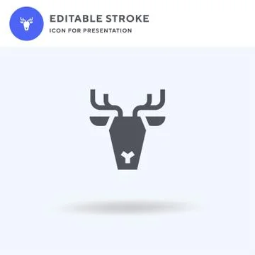 Reindeer icon vector, filled flat sign, solid pictogram isolated on white, lo 스톡 일러스트