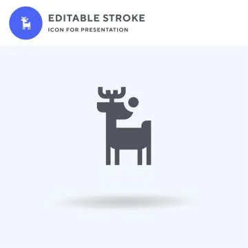 Reindeer icon vector, filled flat sign, solid pictogram isolated on white, logo 스톡 일러스트