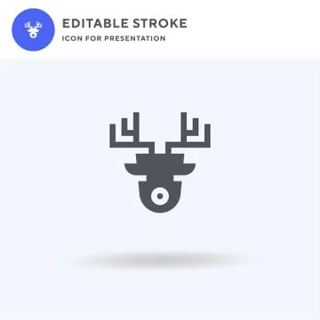Reindeer icon vector, filled flat sign, solid pictogram isolated on white, logo 스톡 일러스트