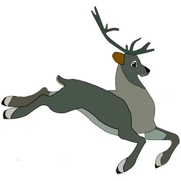 Reindeer Jumping Stock Illustration