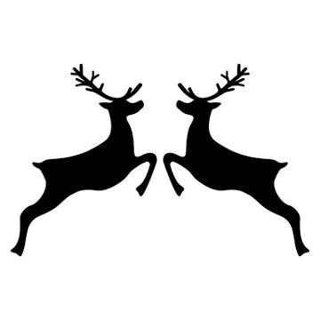 Reindeer jumping on a white background Stock Illustration
