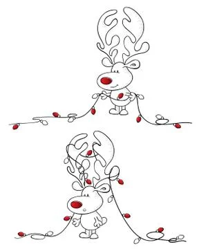 Reindeer lights up Stock Illustration