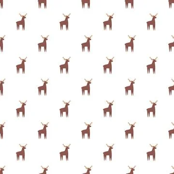 Reindeer pattern creating festive seamless winter background 库存插图