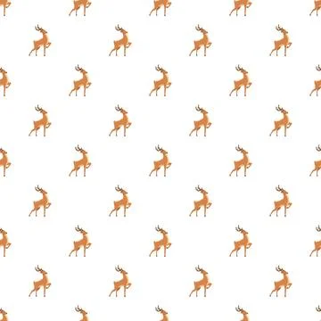 Reindeer pattern creating seamless christmas and winter background Stock Illustration