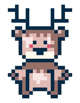 Reindeer pixel art Stock Illustration