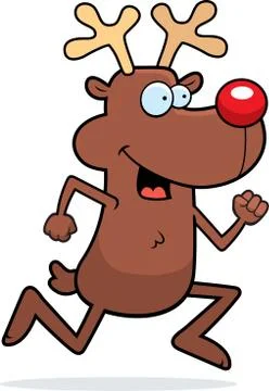 Reindeer Running Stock Illustration