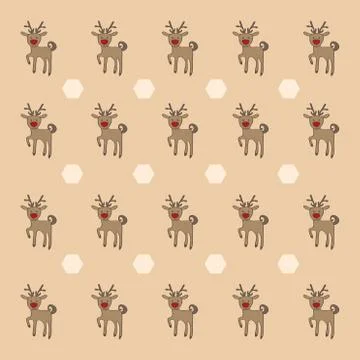 Reindeer seamless pattern Stock Illustration
