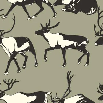 Reindeer seamless pattern Stock Illustration