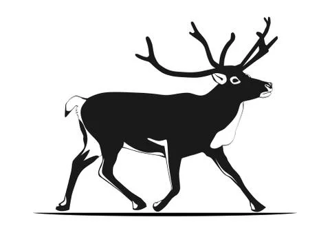 Reindeer silhouette Stock Illustration