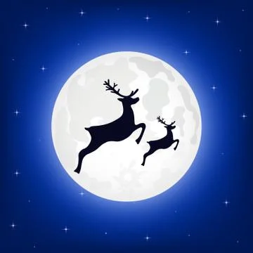 Reindeer Silhouette, vector Stock Illustration