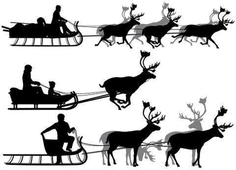 Reindeer sleighs Stock-Illustration