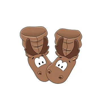 Reindeer slippers Stock Illustration
