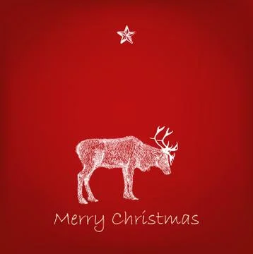 Reindeer with snowflakes Stock Illustration