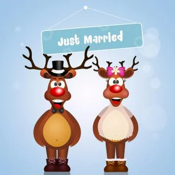 Reindeer spouses Stock Illustration