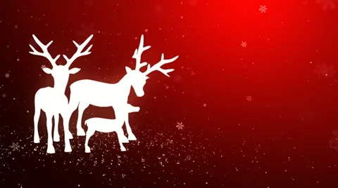 Reindeer station in the snow_047 Stock Footage