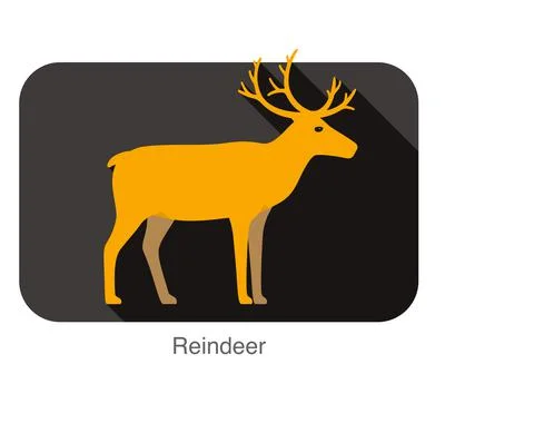 Reindeer walking flat 3D design vector illustration Stock Illustration
