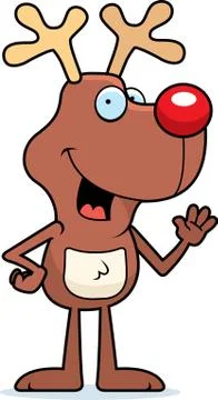 Reindeer Waving Stock Illustration