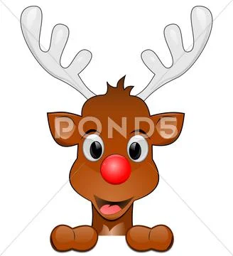 Reindeer wishing Merry Christmas Stock Photos
