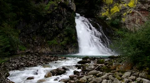 The Reinfall waterfall in Italy Stock Footage 58893777