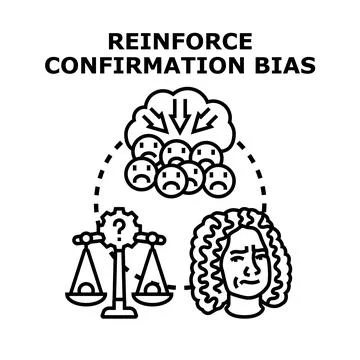 Reinforce confirmation bias concept vector illustration Stock Illustration