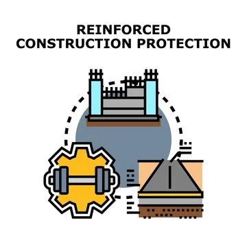 Reinforced construction protection system concept vector illustration Illustrazione stock