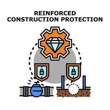 Reinforced construction protection system concept illustration Stock Illustration