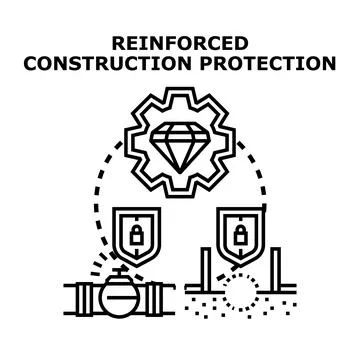 Reinforced construction protection system concept illustration 스톡 일러스트