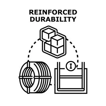 Reinforced durability concept with construction material elements Stock Illustration