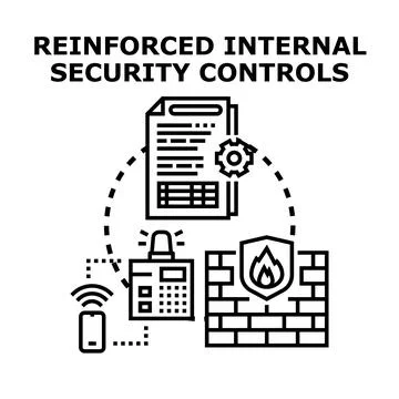 Reinforced internal security controls system concept Stock Illustration