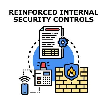 Reinforced internal security controls system concept 스톡 일러스트