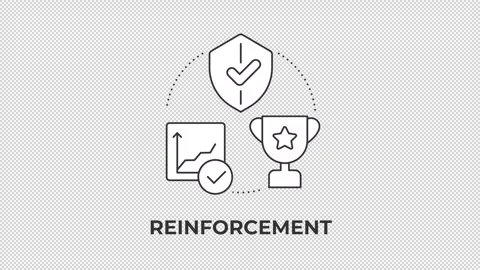 Reinforcement animated line concept icon Stock Footage 345258219