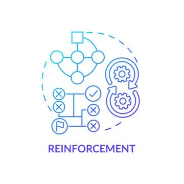 Reinforcement blue gradient concept icon Stock Illustration