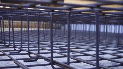 The reinforcement cage is ready to be filled with mortar. Stock Footage 287230214