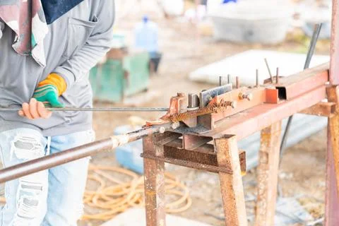 Reinforcement of concrete structures to increase strength. Stock Photos