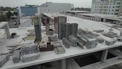 Reinforcement elements that are used to create floors Stock Footage 219687868