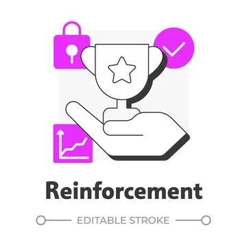 Reinforcement flat outline concept icon Illustrazione stock