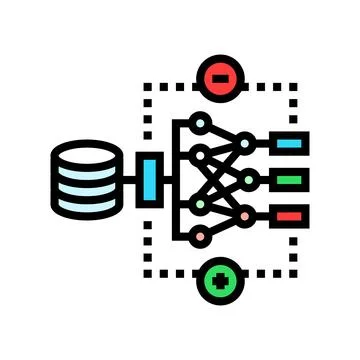 Reinforcement learning machine color icon vector illustration 库存插图