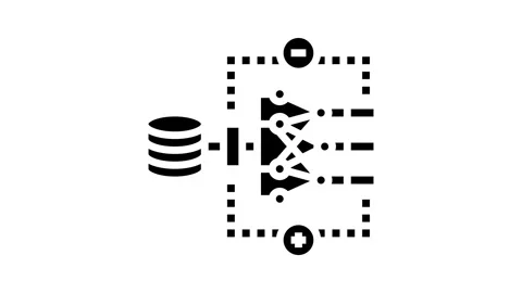 Reinforcement learning machine glyph icon animation 스톡 동영상 326145299