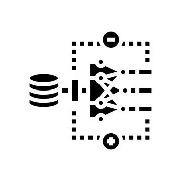 Reinforcement learning machine glyph icon vector illustration Stock Illustration