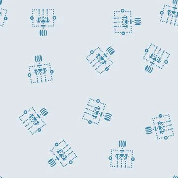 Reinforcement learning machine glyph seamless pattern 스톡 일러스트