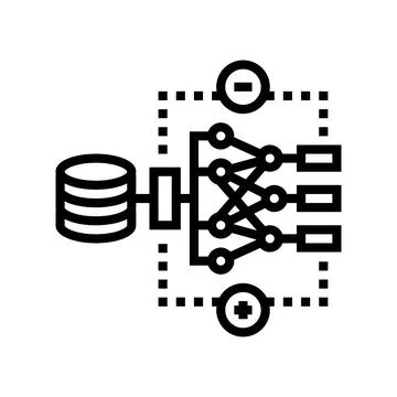 Reinforcement learning machine line icon vector illustration イラスト素材