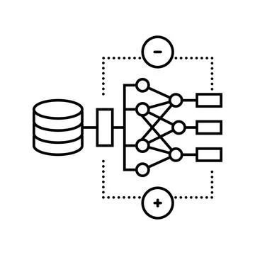 Reinforcement learning machine line icon vector illustration Stock Illustration