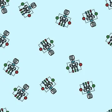 Reinforcement learning machine vector seamless pattern Illustrazione stock