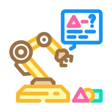 Reinforcement machine learning color icon vector illustration Illustrazione stock