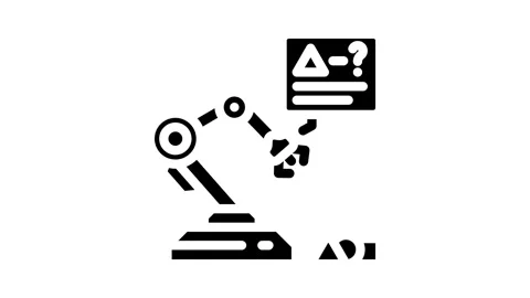Reinforcement machine learning glyph icon animation Stock Footage 326735704